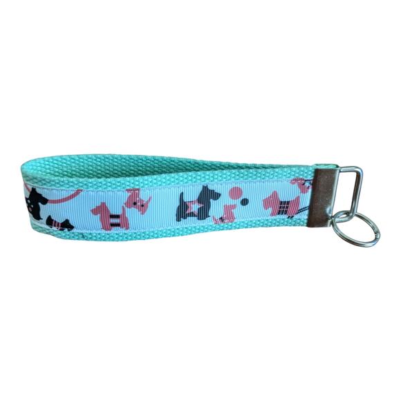 Scottie Dog Keychain Wristlet Handmade Key FOB Scottish Terrier Present Gift Pet - Picture 5 of 5